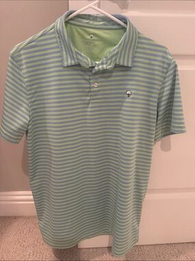 Southern Shirt Light Green and Mint performance Striped Polo